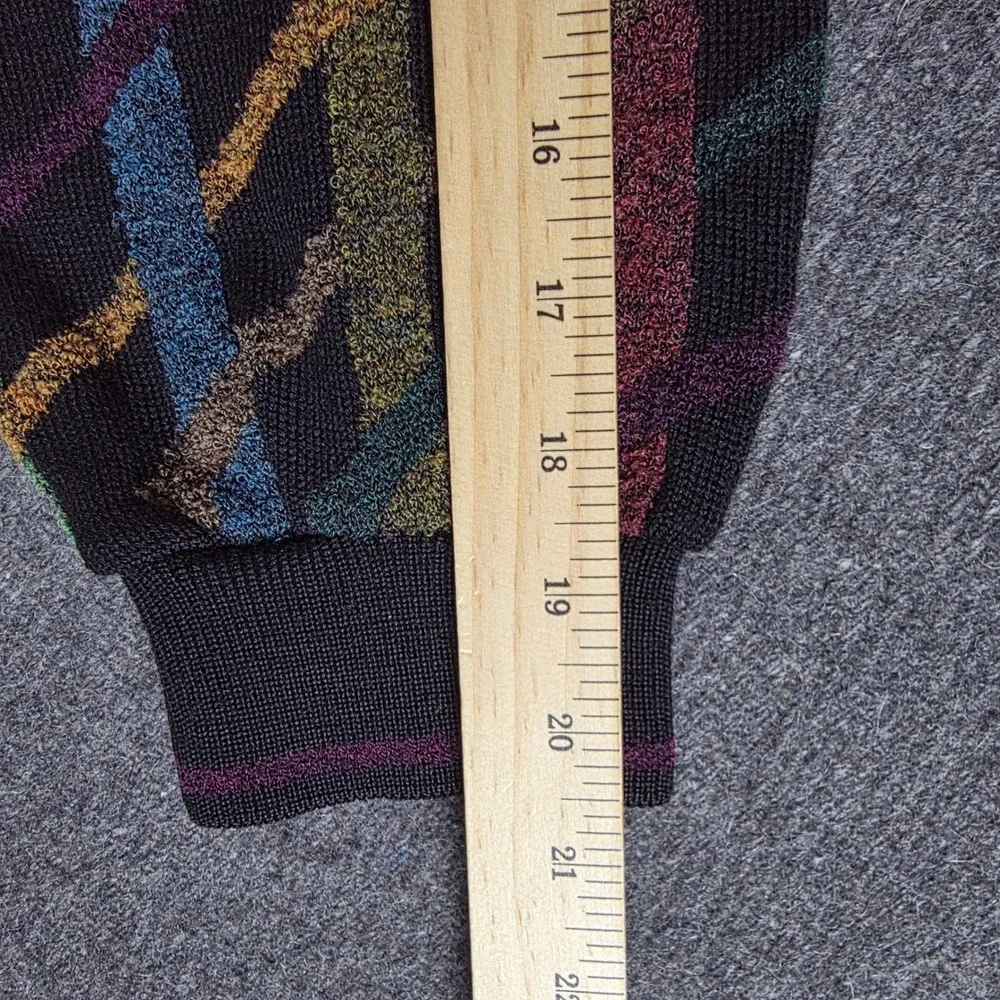 RARE VTG Tundra Canada 3D Knit Sweater Mens XL Geometric Abstract Cosby Colorful